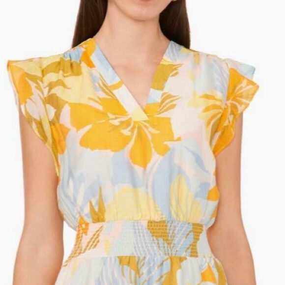 Vince Camuto NWT Coastal Hues Color Ruffle Tiered Maxi Dress M - Picture 4 of 7